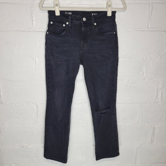 J. Crew Denim - J. Crew Women's Size 23P Petite Jeans Slim Boyfriend Jean Black Distressed